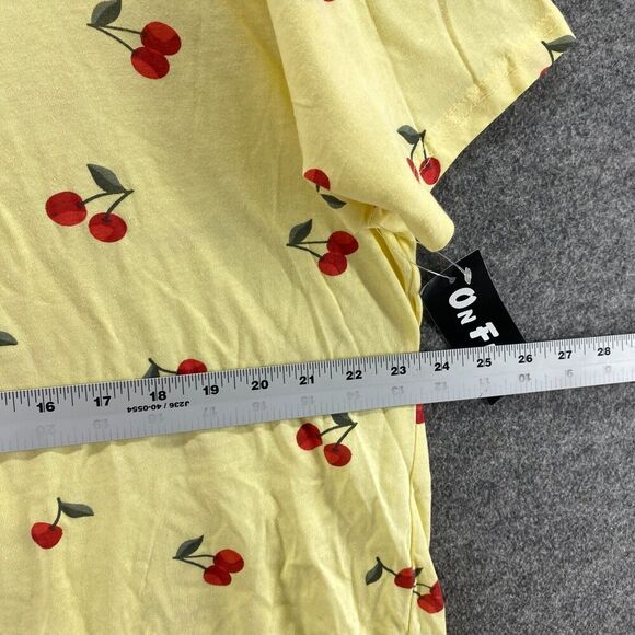 New OnFire T-Shirt Women 3X Plus Yellow Cherry Print Crew Neck Short Sleeve - Picture 8 of 10
